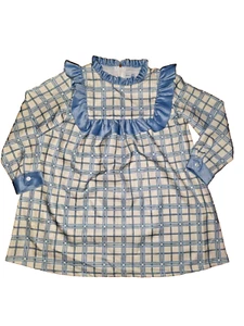 New Henry Duvall plaid ruffled square neck Dress Girls Size 8 - Picture 1 of 3