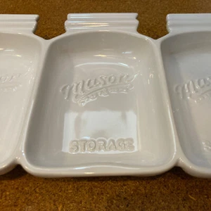 NEW MASON Craft & More White 3 Sección Dividida Plato de Bandeja de Servir 13.5 "x 7.5" - Imagen 1 de 6