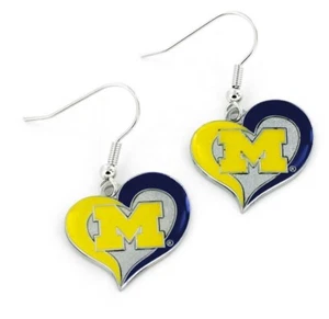 MICHIGAN - LOGOTIPO DE CORAZÓN REMOLINO - PENDIENTES COLGANTES - TOTALMENTE NUEVOS - CCP-ER-245-13 - Imagen 1 de 1