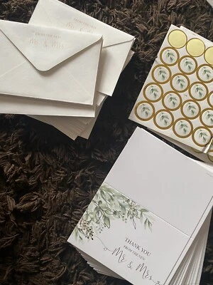 VNS Creations ..38 婚礼感谢卡 - 信封贴纸 - 桉树 — 第 1/4 张图片