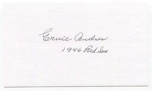 Ernie Andres Signed 3x5 Index Card Autographed Signature Boston Red Sox MLB - Picture 1 of 2