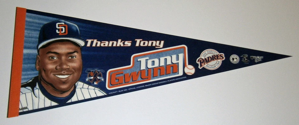 2001 Tony Gwynn Padres de San Diego Gracias Tony Farwell banderín retiro Foto 1 de 1