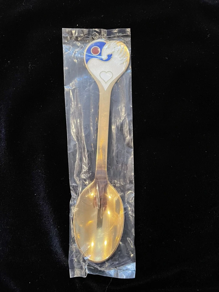 A. Michelsen - 1978 Gilded Christmas Spoon - ￼Solstice with White Horse sealed - Image 1 of 1