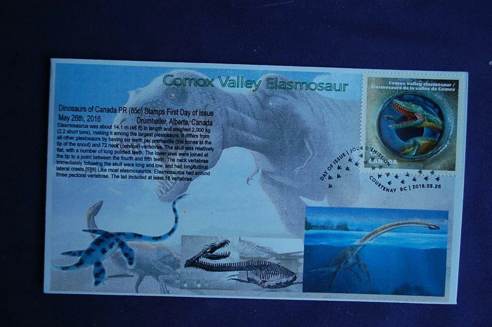 Canada Dinosaurs Comox Valley Elasmosaur 85c SA Stamp FDC Bullfrog 09580 Sc# - Image 1 of 1