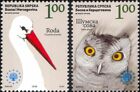 Bosnia 2008 Tawny Owl/White Stork/Birds/Raptors/Nature/Wildlife 2v set (bhs1028)