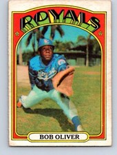 VINTAGE BASEBALL CARD OPC 1972 KANSAS CITY ROYALS BOB OLIVER NO6