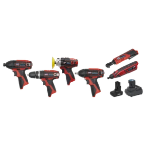 SV12 Series 6 x 12V Cordless Power Tool Combo Kit - Sealey CP1200COMBO2 New - Picture 1 of 1