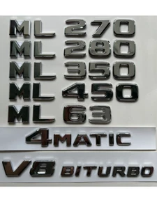 Chrome M Class W164 W166 ML55 ML63 AMG V6KOMPRESSOR V8 KOMPRESSOR Emblems - Picture 1 of 24
