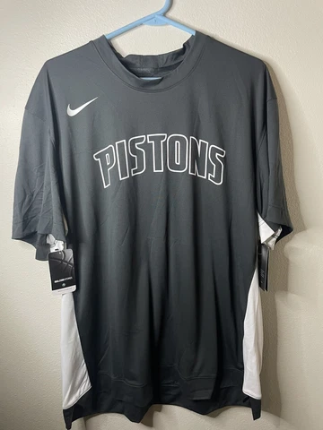 Nike NBA Dri-Fit Detroit Pistons Warmup Shooting Shirt Gray Size XL AV0930 060 Cover