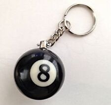 8 BALL POOL KEYRING SOLID BLACK BALL WITH KEYCHAIN Great Gift