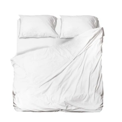 hermet Set Lenzuolo Matrimoniale Microfibra, Bianco, Completo Letto, Lenzuolo So - Immagine 1 di 4