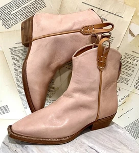 Free People We The Free Wesley Ankle Boot Western Light Blush Pink 37/7 NEW - Picture 1 of 8