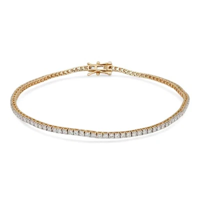 Tennis Bracelet Round Cut Lab Grown Diamond 14K Yellow Gold 2.00Ctw  - Image 1 of 4