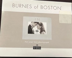 Picture Frame 6x4 Sterling Silver Burned Of Boston “I DO” - Picture 1 of 3