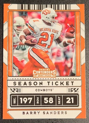 2020 Panini Contenders Draft Picks - Barry Sanders #9 - Image 1 of 2