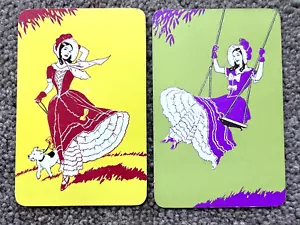 Original swap playing cards ladies with dog - Picture 1 of 1