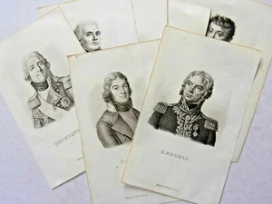 Lot de 6 gravures sur acier Généraux Français ( 1792 à 1815 ) - Picture 1 of 6