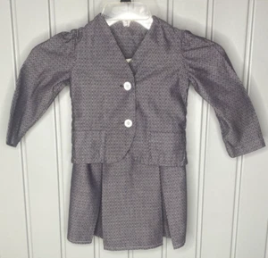 Vintage 60er-70er Jahre Handarbeit Mädchen 2 Teiler Anzug Gr. 6-7 Kleid Jacke Fischgrät - Bild 1 von 14