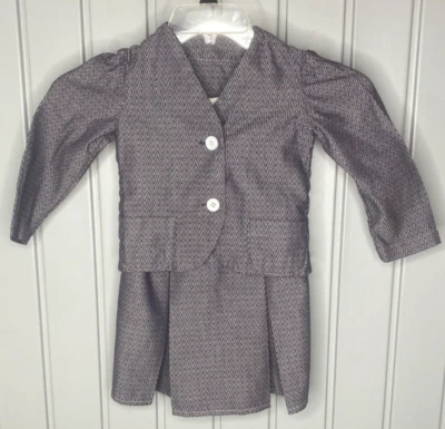 Vintage 1960s-70s Handmade Girls 2 Piece Suit Size 6-7 Dress Jacket Herringbone - Image 1 of 4