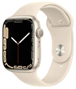Apple Watch Series 7 GPS 45mm Starlight Aluminum Case with Starlight Sport Band - Picture 1 of 1