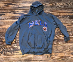 New York Knicks Carmelo Anthony "MELO" Hoodie Grey Sweatshirt - Size Small - Picture 1 of 6