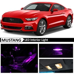 Fits 2015-2017 Ford Mustang Purple Interior LED Lights Package Kit 10x - Picture 1 of 5
