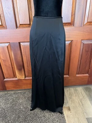 Falda Formal Carmen Marc Valvo Negra Plisada Espalda Cierre Espalda Larga Talla 8 Foto 1 de 4