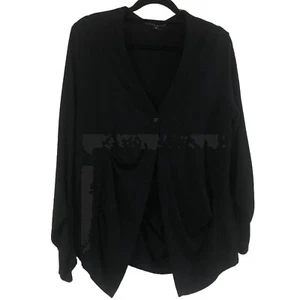 Cárdigan PAULA RYAN Talla S Mujer Negro Micro Modal 1 Botón Chaqueta Manga Larga - Imagen 1 de 8