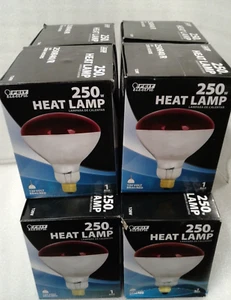 QTY 10 - FEIT Electric BR40/RED 120 Volt Red Heat Lamp 250 Watt - New in Box - Picture 1 of 6