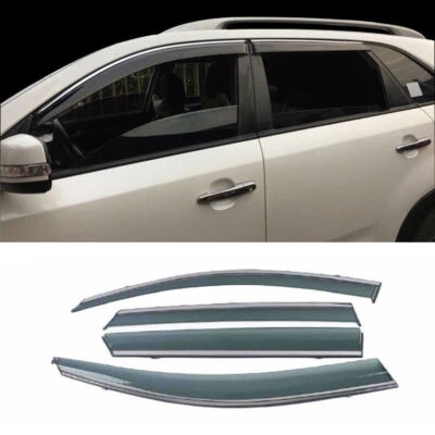 For Kia Sorento 2011-2015 Smoke Car Window Visor Vent Shade Sun Rain Deflectors - Image 1 of 4