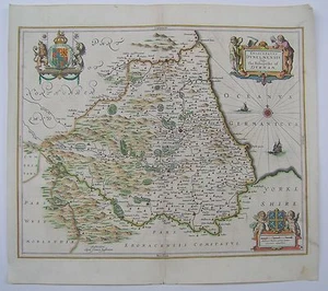 Durham: antique map by Jan Jansson, 1646 (1st edition) - Picture 1 of 1