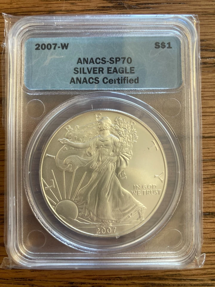 2007 - W $1 American Silver Eagle Anacs SP - 70 - Image 1 of 1
