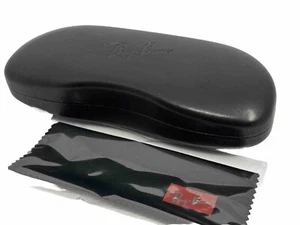 NUEVO Estuche para Anteojos Ray-Ban Grande Negro Duro con Abrazadera con Tela - Imagen 1 de 5