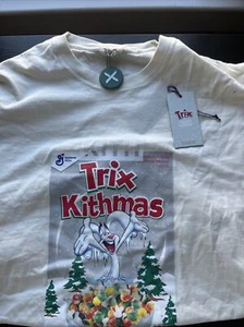 Kith Treats for Trix Cereal Box Archive Tee T-Shirt Size Large Sandrift Kithmas  - Picture 1 of 4