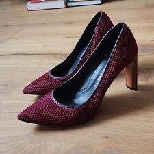 Derek Lam 10 Crosby, high heel pointed toe leather pump, size 7.5, maroon red