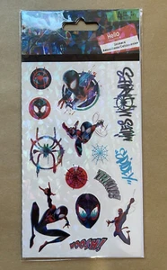 Marvel Comics Spider-Man Miles Morales Spider-Verse 4-Sheet Variety Sticker Set - Foto 1 di 3