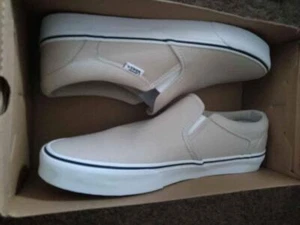 NEW MENS VANS ASHER SLIP ON CANVAS SHOE TAUPE BROWN SIZE 11 - Picture 1 of 1