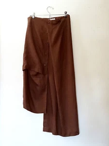 Dark Brown Xiao Studio Asymmetric Linen Skirt,Assebmly New York,Maryam Nassir S - Picture 1 of 7