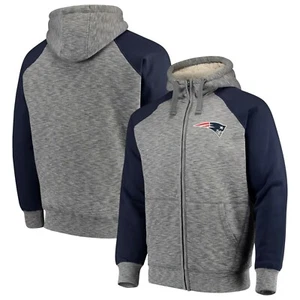 Giacca con cappuccio New England Patriots Heathered grigio/blu Turning Point di G-III - Foto 1 di 4