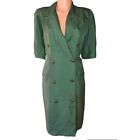 Vintage 80s Green Blazer Dress for Saks Fifth Avenue Silk Emerald Silk Size 10