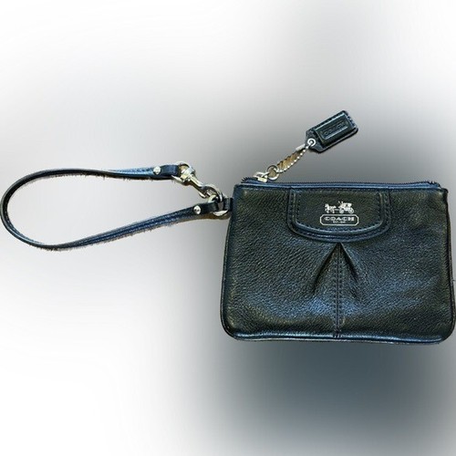 Coach Mini Chiusura da polso con cerniera in pelle nera