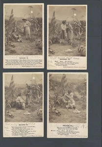 Ca 1907 RPPC* Vintage Tribal Life Set Of 4 Rare - Picture 1 of 1