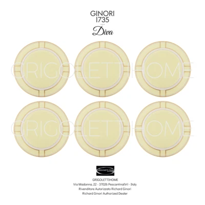 Richard Ginori - Diva Yellow - Set 6 dessert plates CMS 20 - Retailer - Image 1 of 4