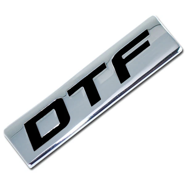 CHROME/BLACK METAL DTF ENGINE RACE MOTOR SWAP BADGE FOR TRUNK HOOD DOOR - Image 1 of 1