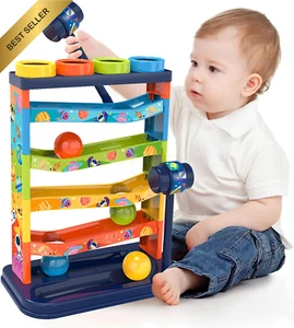 Pound a Ball Montessori Toy w/ Hammer & 12 Balls 1-3 Yrs - Picture 1 of 12