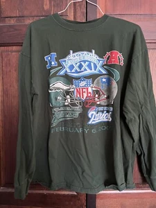 NFL Eagles Patriots Vintage Super Bowl XXXIX 2005 Football Long Sleeve Size XXL - Picture 1 of 4