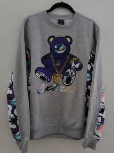 Screenshotbrand Mens Urban Hip Hop Fleece Activewear Crew Neck Sweatshirt Small - Picture 1 of 7