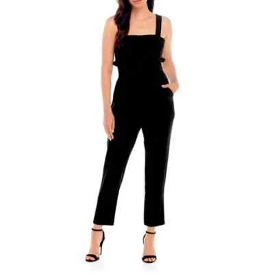 BCBGeneration Mono Negro Volantes Pantalones Tobillo Sin Mangas Top Talla 8 Foto 1 de 4