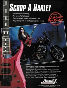 Guitarra eléctrica Alvarez Scoop 1992 Harley Sportster motocicleta concurso anuncio impresión - Imagen 1 de 3