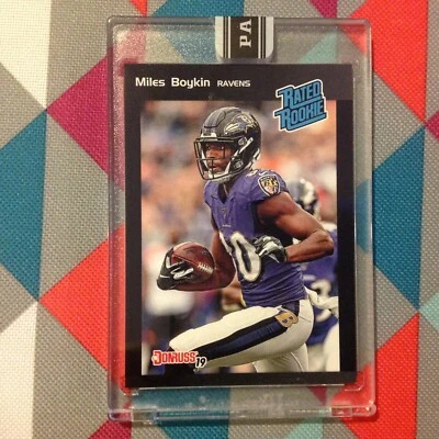 #26 Miles Boykin Ravens RC 1/1 made RATED Rookie RETRO 2019 Panini Instant Black - Image 1 of 2